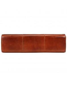 Panca Marrone 110 cm Vera Pelle Capra e Massello Mango