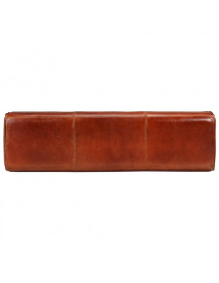 Panca Marrone 110 cm Vera Pelle Capra e Massello Mango