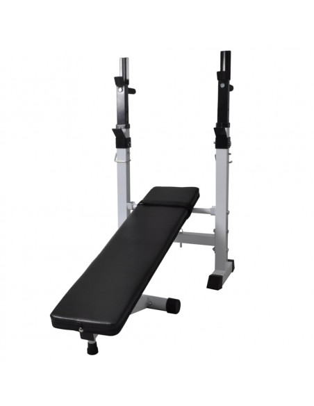Panca Multifunzione con Bilanciere e Set di Manubri 60,5 kg