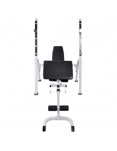 Panca Multifunzione con Bilanciere e Set di Manubri 60,5 kg