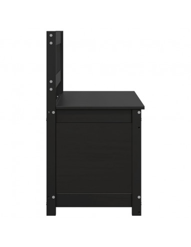 Panca Nera 110x41x76,5 cm in Legno Massello di Pino