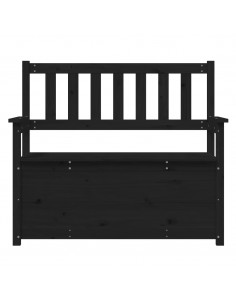 Panca Nera 112,5x51,5x96,5 cm in Legno Massello di Pino