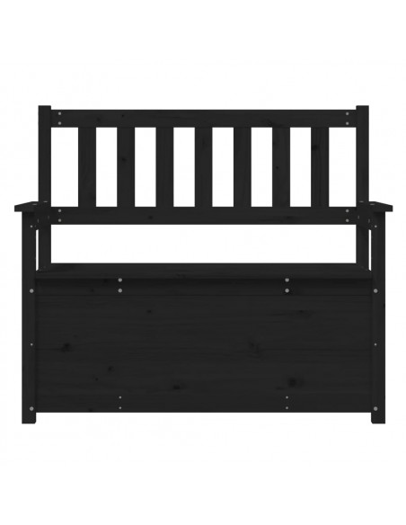 Panca Nera 112,5x51,5x96,5 cm in Legno Massello di Pino
