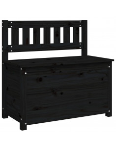 Panca Nera 80x41x77 cm in Legno Massello di Pino