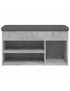 Panca per Scarpe Grigio Cemento 82x32x45,5cm Legno Multistrato