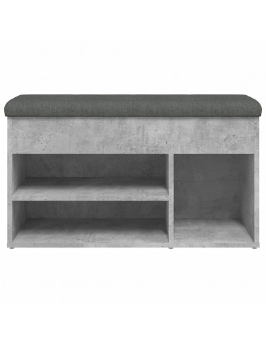 Panca per Scarpe Grigio Cemento 82x32x45,5cm Legno Multistrato
