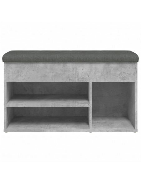 Panca per Scarpe Grigio Cemento 82x32x45,5cm Legno Multistrato