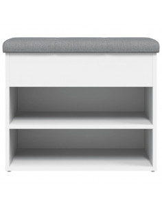 Panca Porta Scarpe Bianca 62x32x50 cm in Legno Multistrato