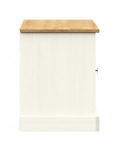 Panca Porta Scarpe Bianca VIGO 106x35x45 cm Legno Massello Pino