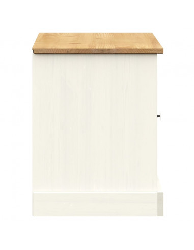 Panca Porta Scarpe Bianca VIGO 106x35x45 cm Legno Massello Pino