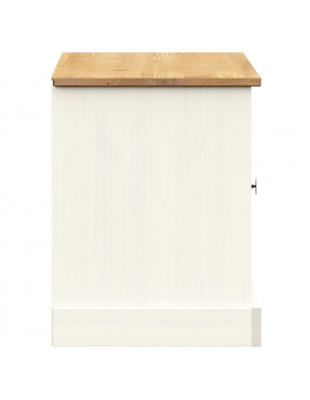 Panca Porta Scarpe Bianca VIGO 106x35x45 cm Legno Massello Pino