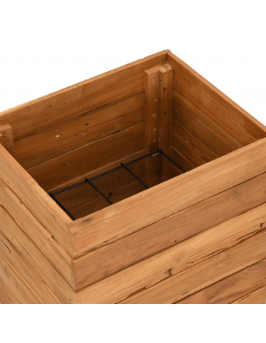 Letto Rialzato 50x40x72 cm Legno di Teak di Recupero e Acciaio