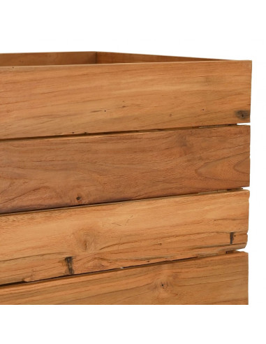 Letto Rialzato 50x40x72 cm Legno di Teak di Recupero e Acciaio