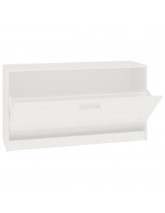 Panca Porta Scarpe Bianco Lucido 80x24x45 cm Legno Multistrato