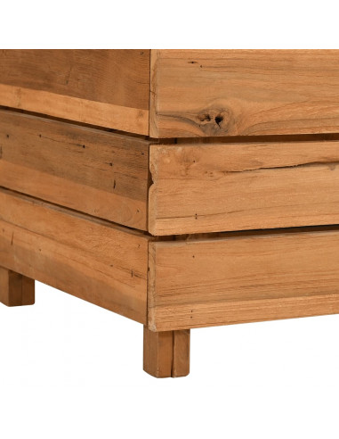 Letto Rialzato 100x40x72 cm Legno di Teak di Recupero e Acciaio