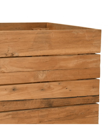 Letto Rialzato 150x40x72 cm Legno di Teak di Recupero e Acciaio