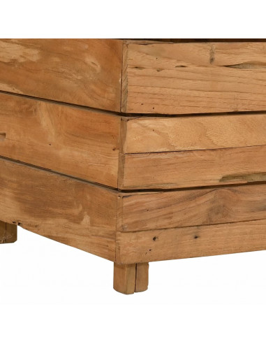 Letto Rialzato 150x40x72 cm Legno di Teak di Recupero e Acciaio