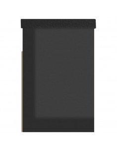 Panca Porta Scarpe Cuscino Nero Lucido 80x30x47cm Multistrato