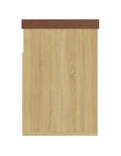 Panca Porta Scarpe Cuscino Rovere Sonoma 80x30x47cm Multistrato