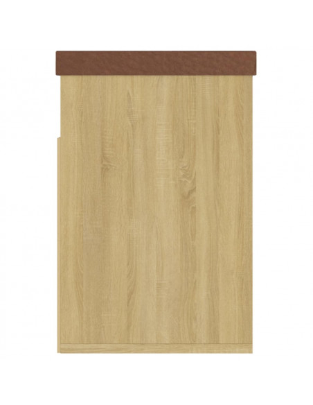 Panca Porta Scarpe Cuscino Rovere Sonoma 80x30x47cm Multistrato