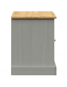 Panca Porta Scarpe Grigia VIGO 106x35x45 cm Legno Massello Pino