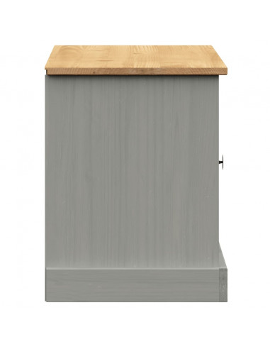 Panca Porta Scarpe Grigia VIGO 106x35x45 cm Legno Massello Pino