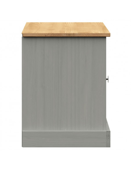 Panca Porta Scarpe Grigia VIGO 106x35x45 cm Legno Massello Pino