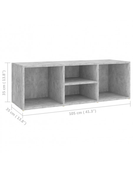 Panca Porta Scarpe Grigio Cemento 105x35x35cm Legno Multistrato