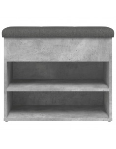 Panca Porta Scarpe Grigio Cemento 62x32x50cm Legno Multistrato