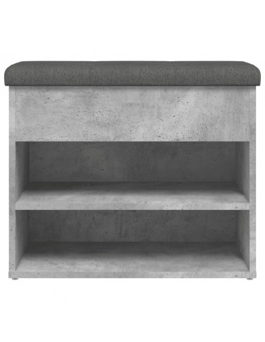 Panca Porta Scarpe Grigio Cemento 62x32x50cm Legno Multistrato
