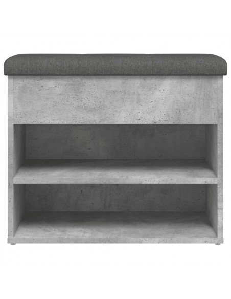 Panca Porta Scarpe Grigio Cemento 62x32x50cm Legno Multistrato