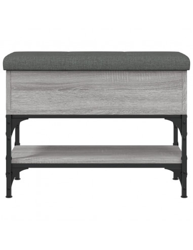 Panca Porta Scarpe Grigio Sonoma 62x32x45 cm Legno Multistrato