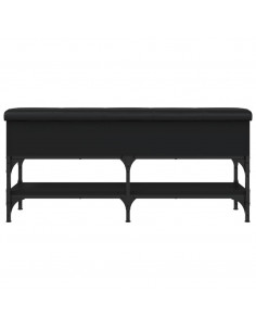Panca Porta Scarpe Nera 102x32x45 cm in Legno Multistrato