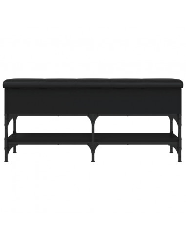 Panca Porta Scarpe Nera 102x32x45 cm in Legno Multistrato