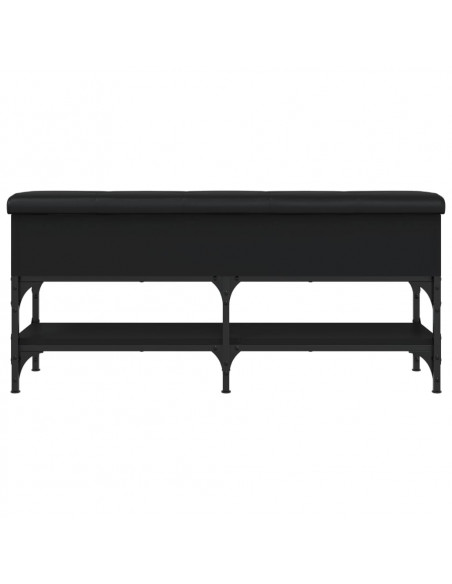 Panca Porta Scarpe Nera 102x32x45 cm in Legno Multistrato