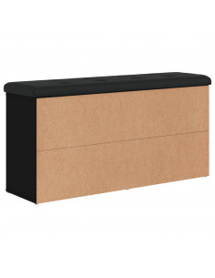 Panca Porta Scarpe Nera 102x32x50 cm in Legno Multistrato
