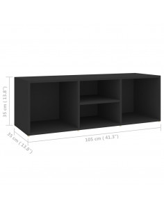 Panca Porta Scarpe Nera 105x35x35 cm in Legno Multistrato