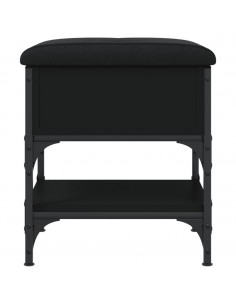 Panca Porta Scarpe Nera 42x42x45 cm in Legno Multistrato