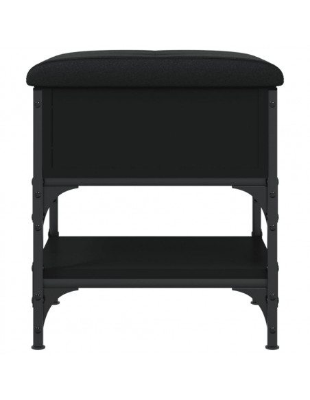 Panca Porta Scarpe Nera 42x42x45 cm in Legno Multistrato