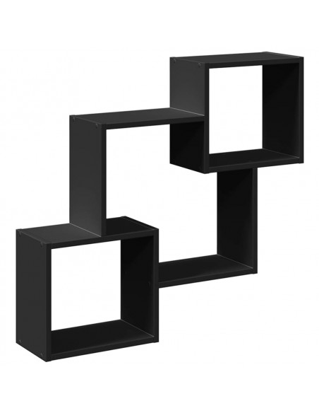 Mobile a Parete 78x18x71 cm Nero in Legno Multistrato