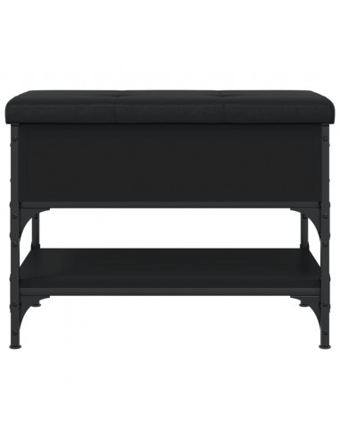 Panca Porta Scarpe Nera 62x42x45 cm in Legno Multistrato