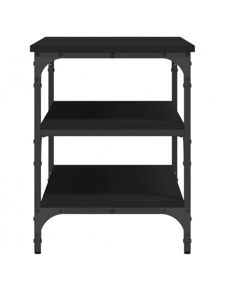 Panca Porta Scarpe Nera 70x38,5x49 cm in Legno Multistrato
