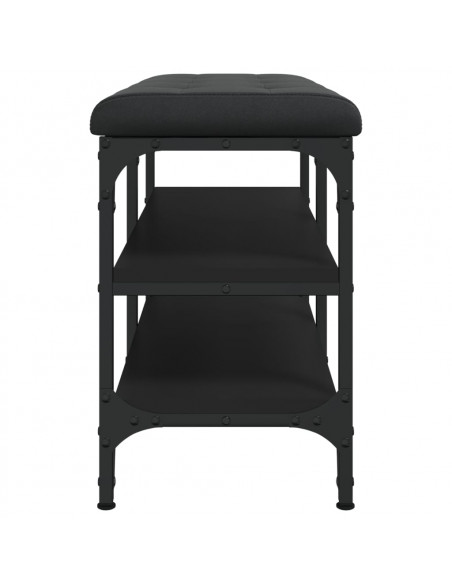 Panca Porta Scarpe Nera 82x32x47 cm in Legno Multistrato