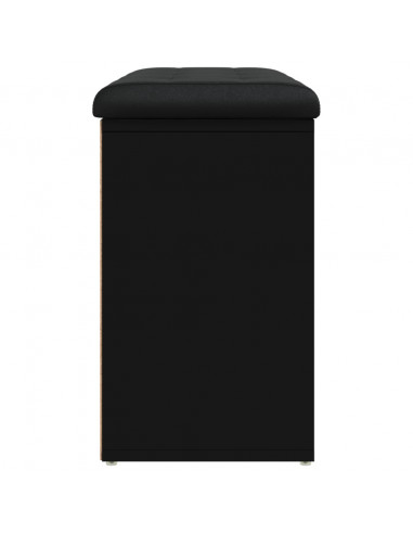 Panca Porta Scarpe Nera 82x32x50 cm in Legno Multistrato