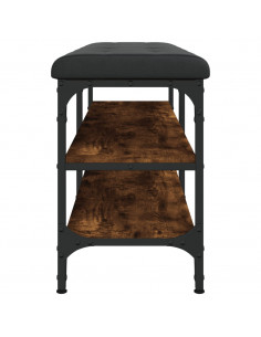 Panca Porta Scarpe Rovere Fumo 102x32x47cm in Legno Multistrato