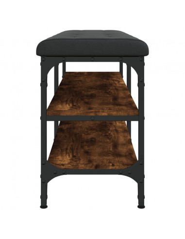 Panca Porta Scarpe Rovere Fumo 102x32x47cm in Legno Multistrato