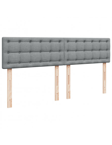 Giroletto a Molle con Materasso Grigio Chiaro 200x200cm Tessuto