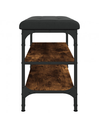 Panca Porta Scarpe Rovere Fumo 62x32x47 cm in Legno Multistrato