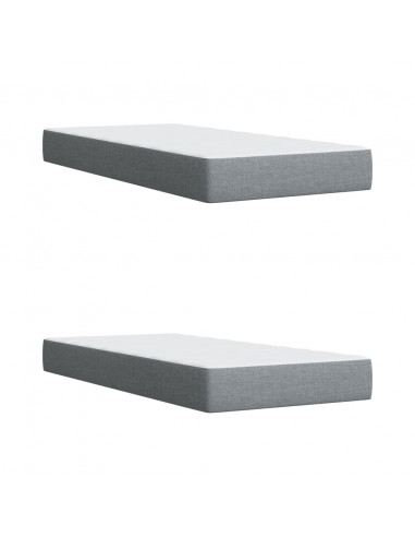 Giroletto a Molle con Materasso Grigio Chiaro 200x200cm Tessuto