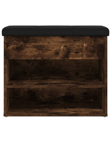 Panca Porta Scarpe Rovere Fumo 62x32x50 cm Legno Multistrato